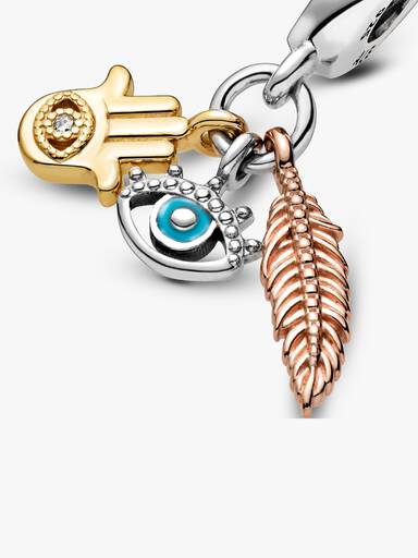 Charm Colgante Espiritualidad Jamsa, Ojo que Todo lo Ve y Pluma Talla única