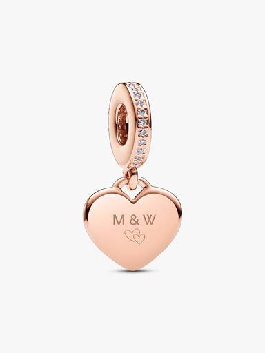 Charm Dije Etiqueta de Corazón para Grabar Rosa
