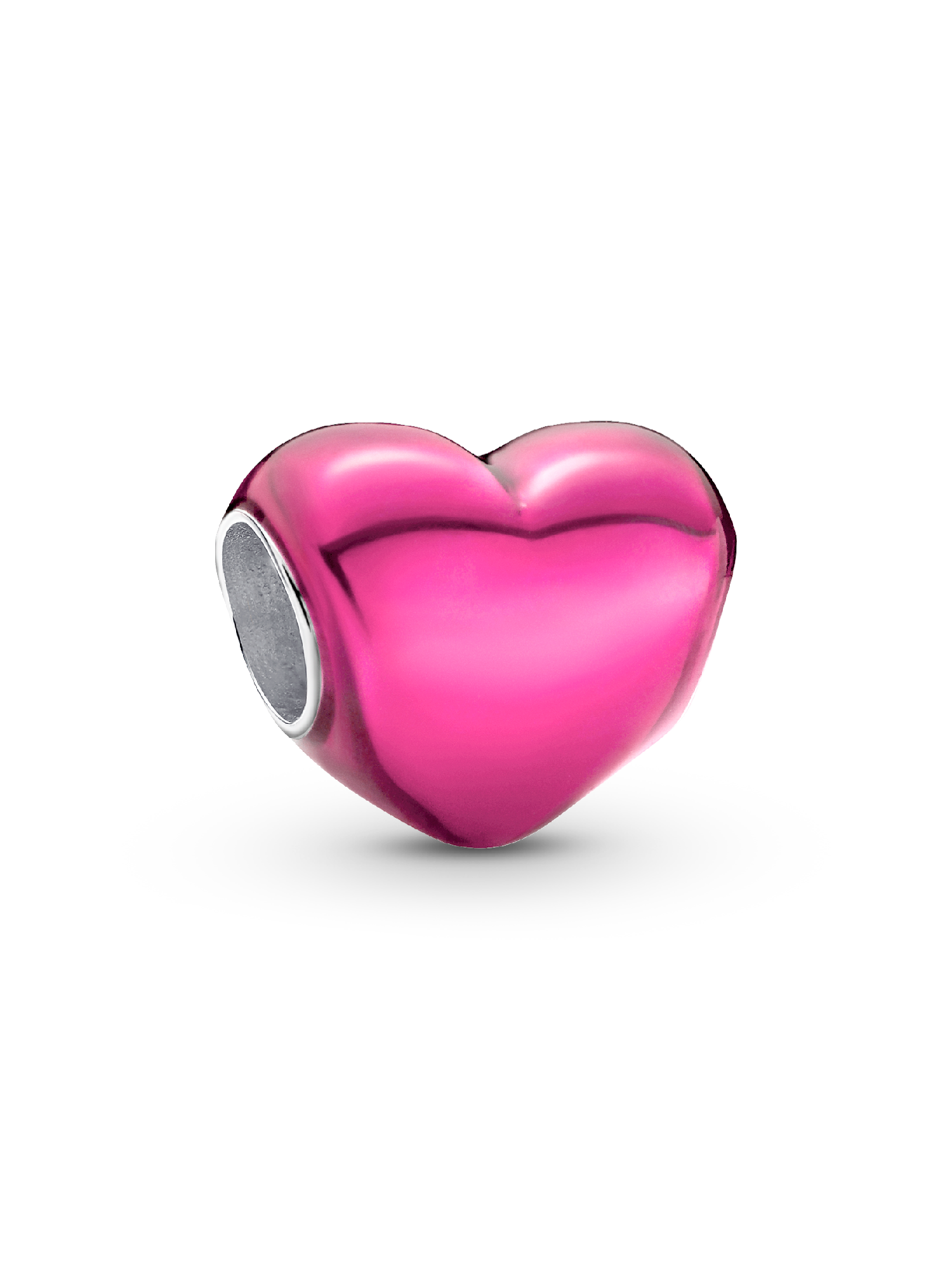 Charm Corazón Metálico Rosa