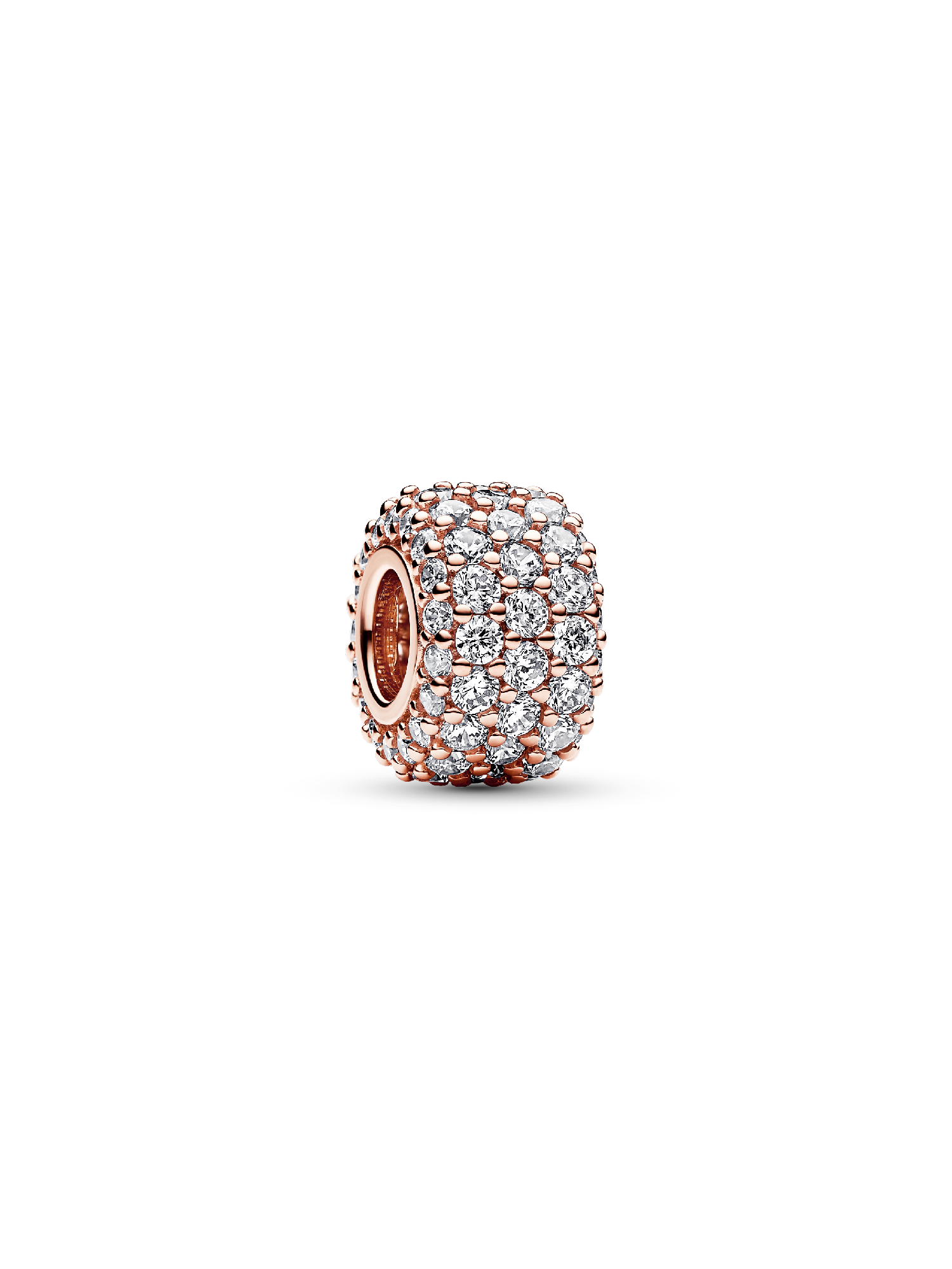Charm Triple Fila de Brillante Pavé Rosa