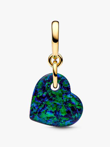 Charm Colgante Corazón Verde Opalescente Talla única