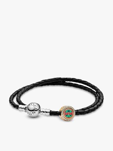 Set Pulsera de Cuero y Charm México 2026 Brillante