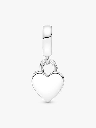 Charm Colgante Candado Del Corazón Con Rosa