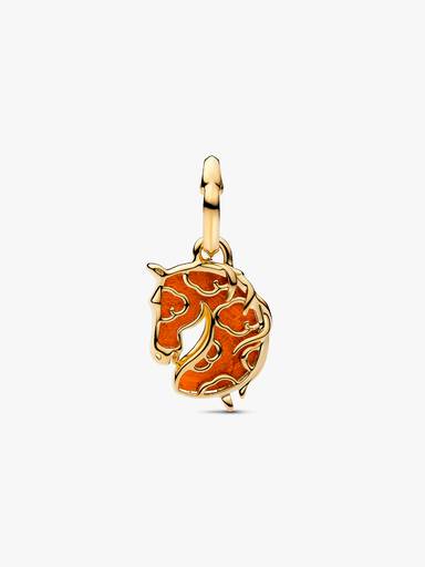 Charm Colgante Caballo Rojo y Flecha de Cristal de Murano