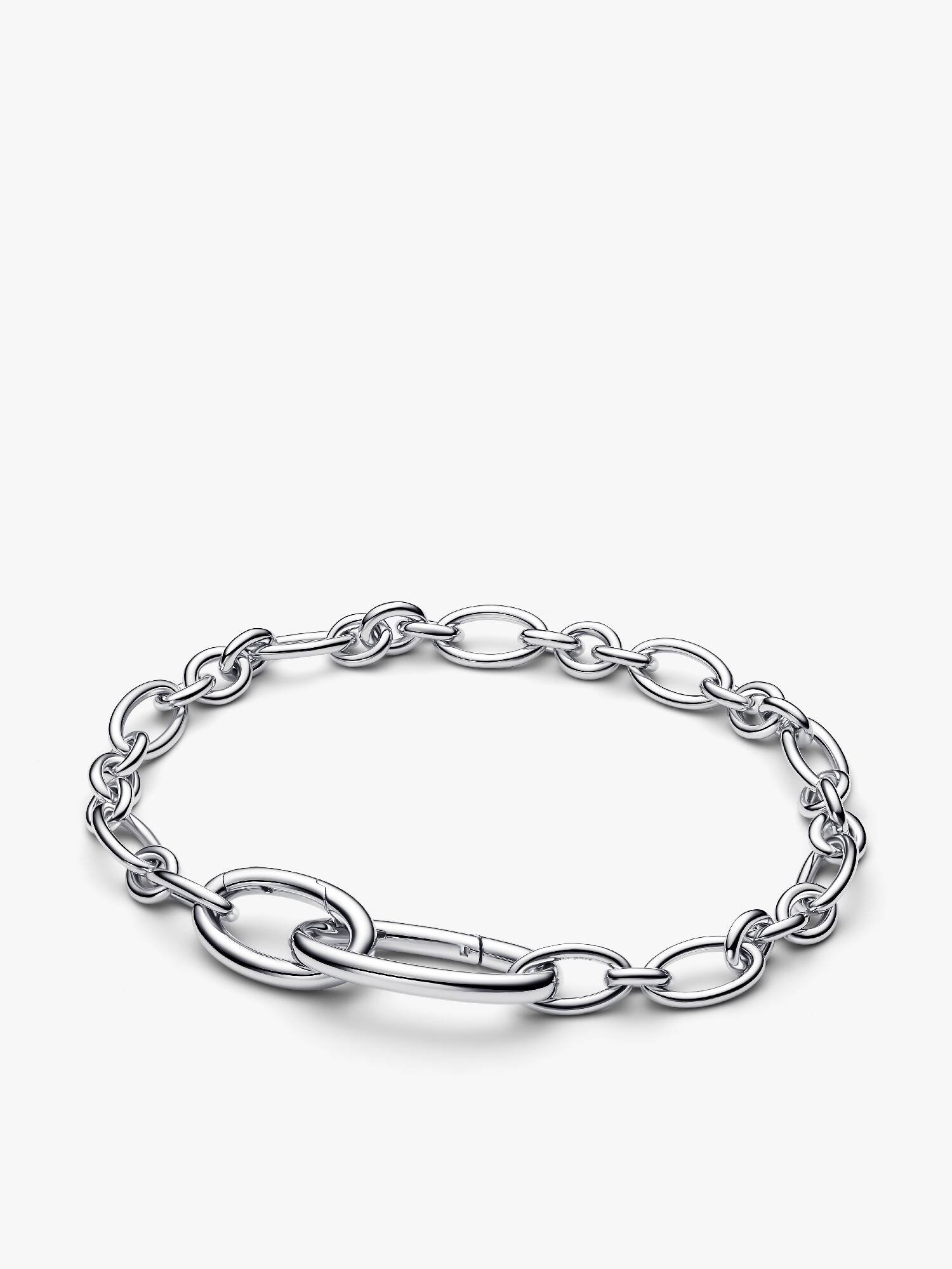 Brazalete de cadena de eslabones ovalados que se puede abrir