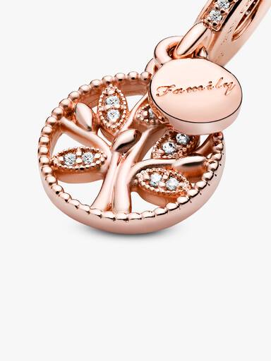 Charm Colgante Generaciones De Familia Recubrimiento en Oro Rosa de 14k Talla única