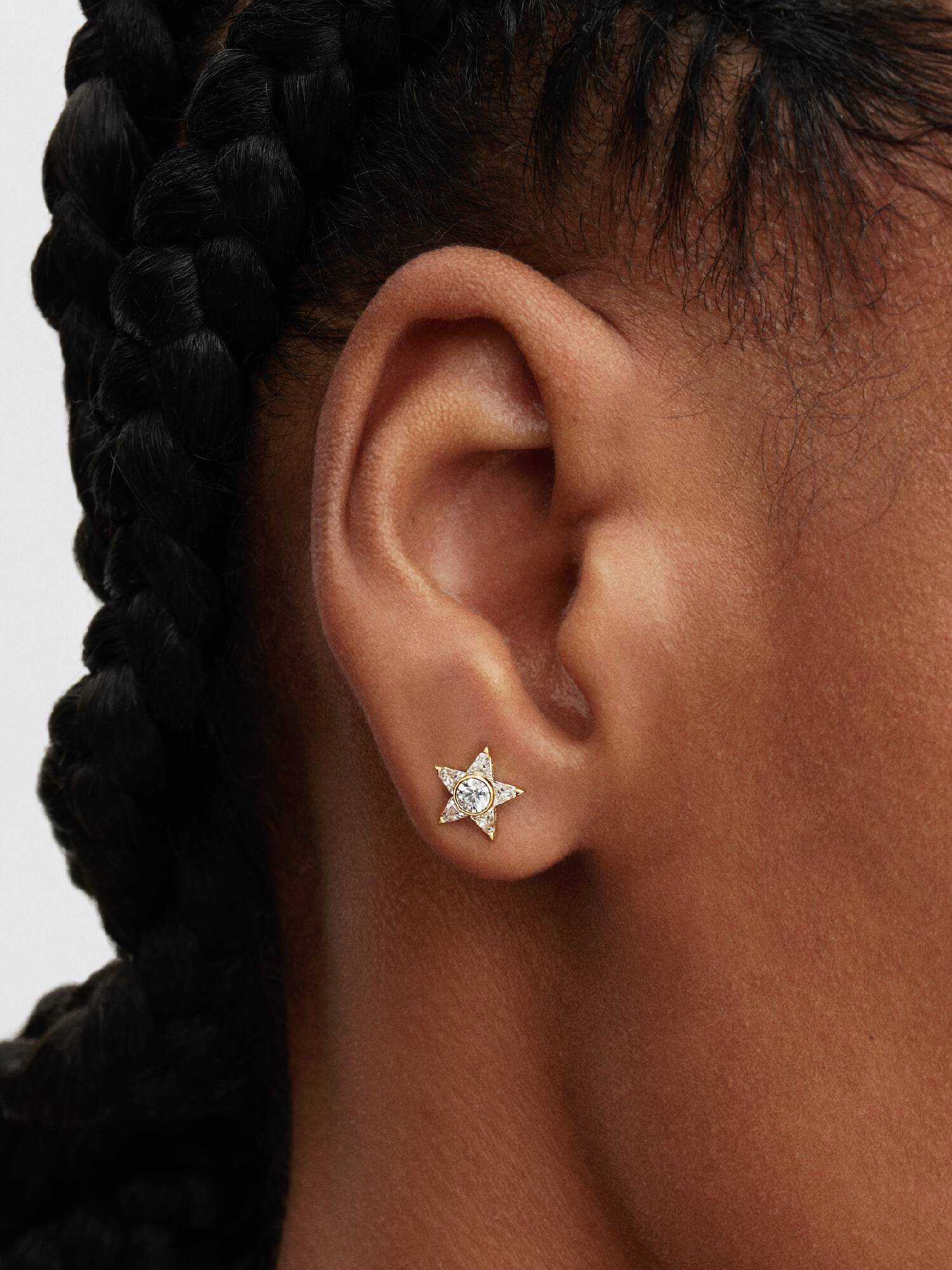 Aros de Botón Estrella Brillante 
