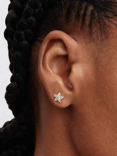 Aros de Botón Estrella Brillante