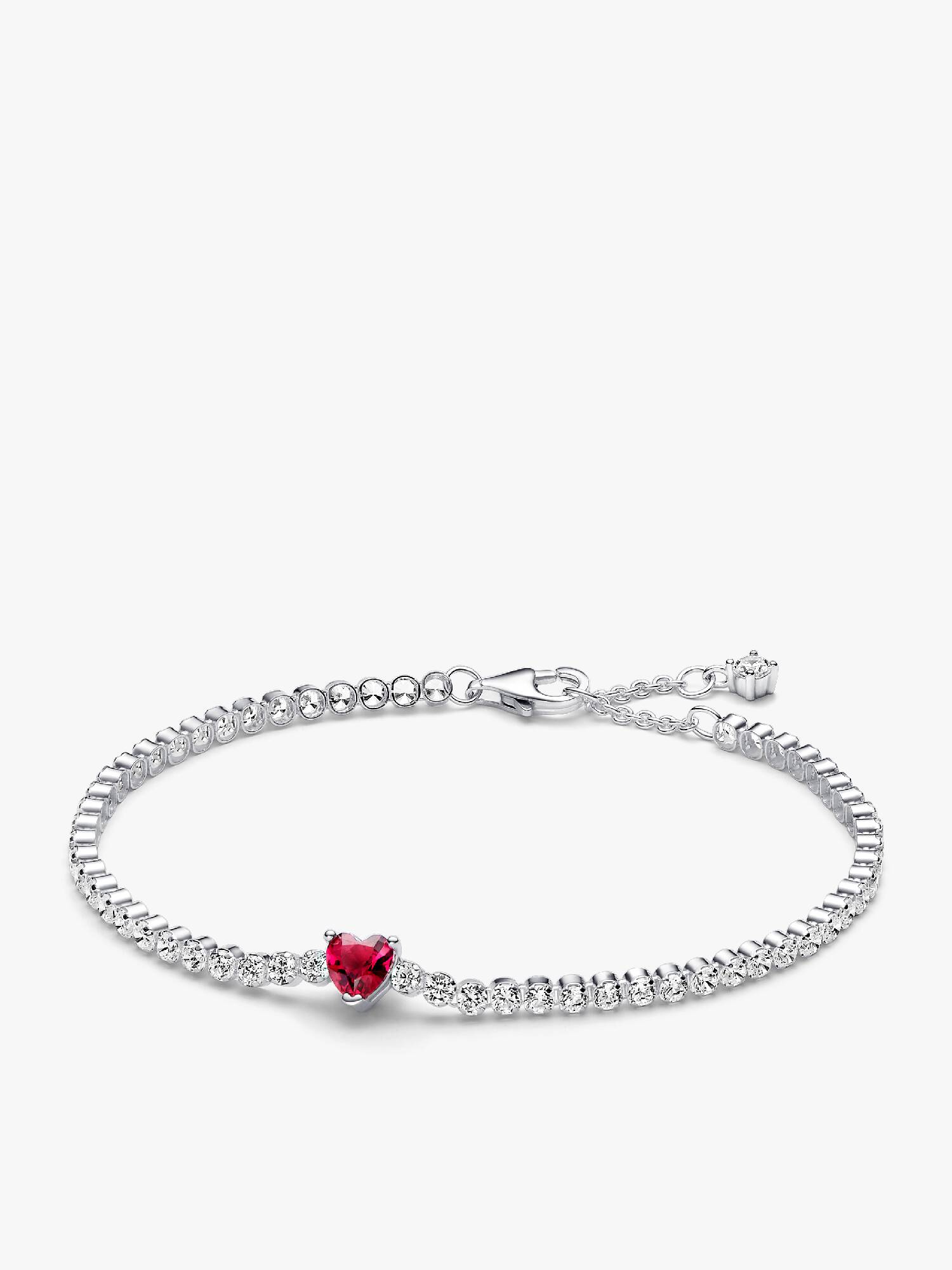 Brazalete de Tenis Corazón Brillante Rojo