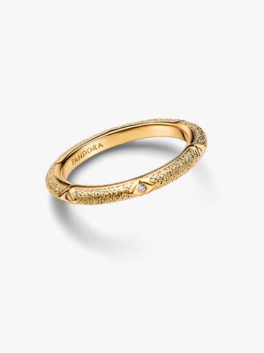 Anillo Pandora ME Textura y Gemas Dorado