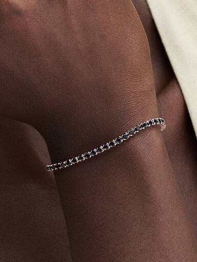 Brazalete de Tenis Brillante Negra 16 cm