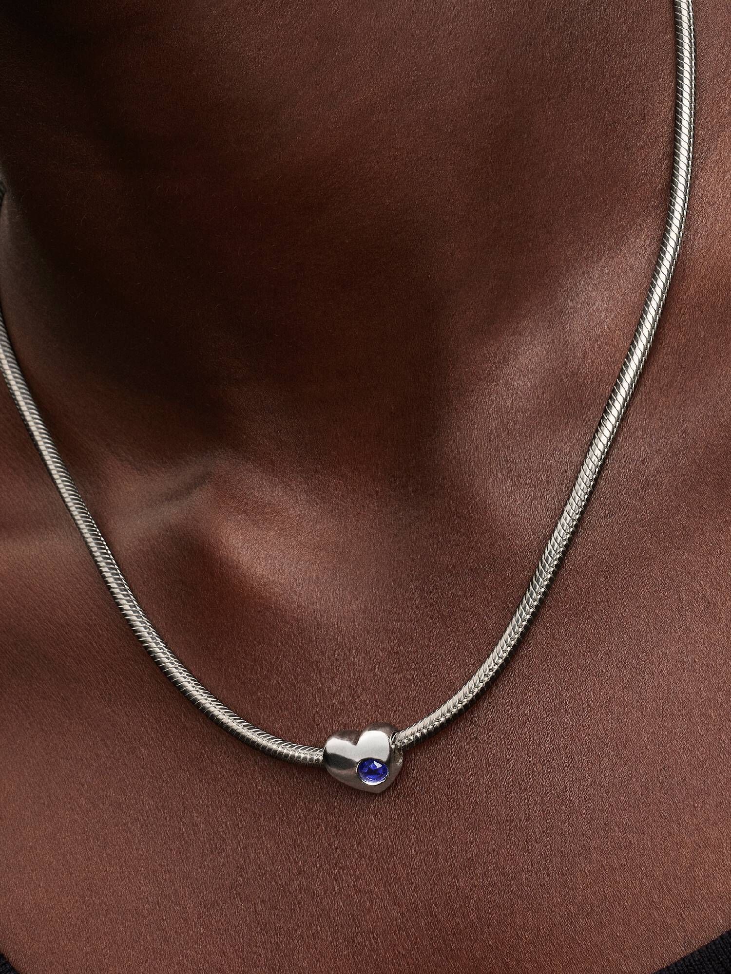 Charm Corazón de Piedra Azul Grabable