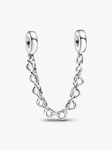 Cadena de seguridad Corazones unidos Pandora Plata Esterlina