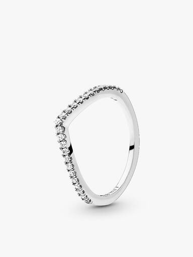 Set de Anillos Apilables Wishbone Solitario Brillante