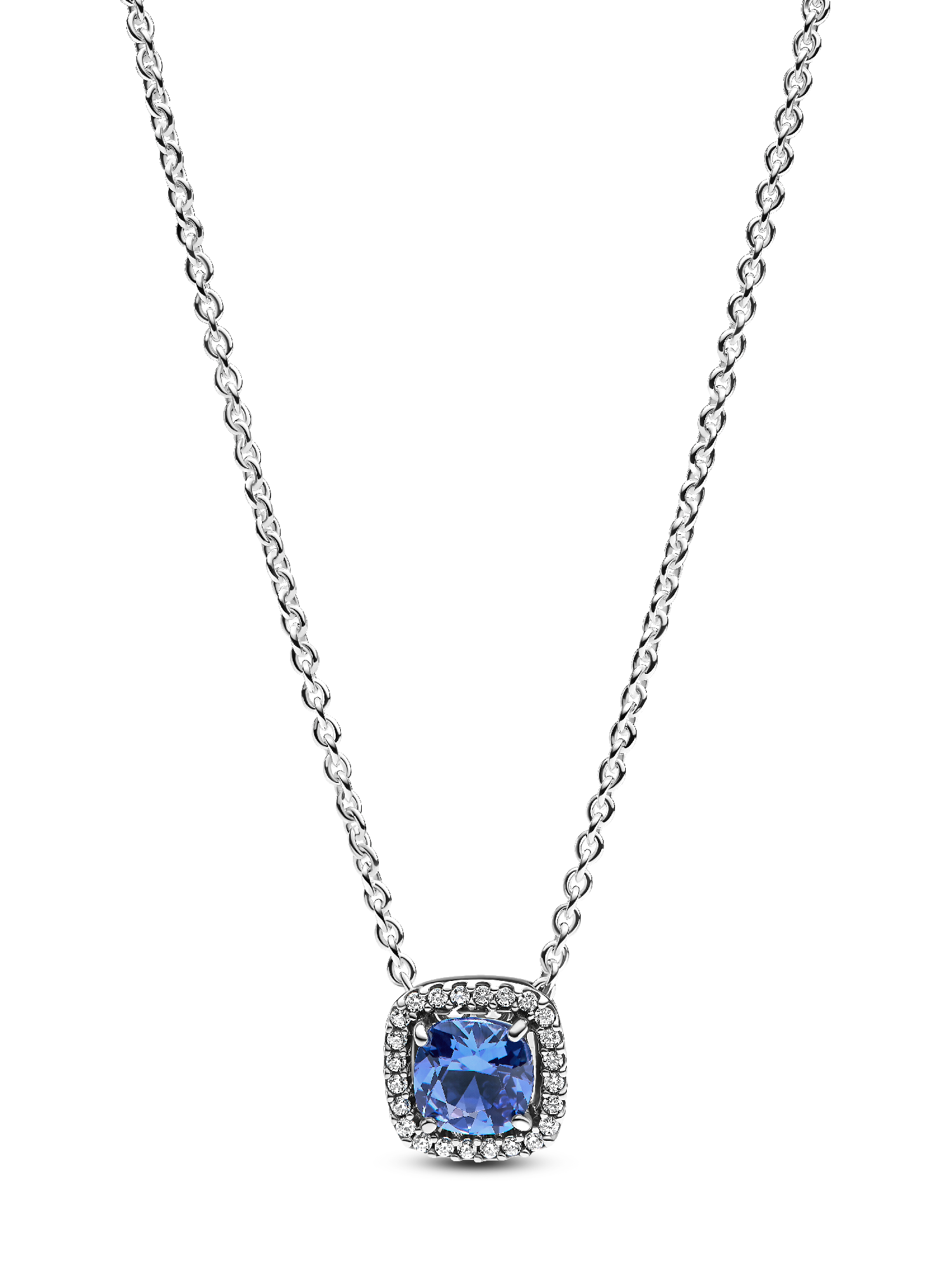 Collar Halo Azul Cuadrado Brillante