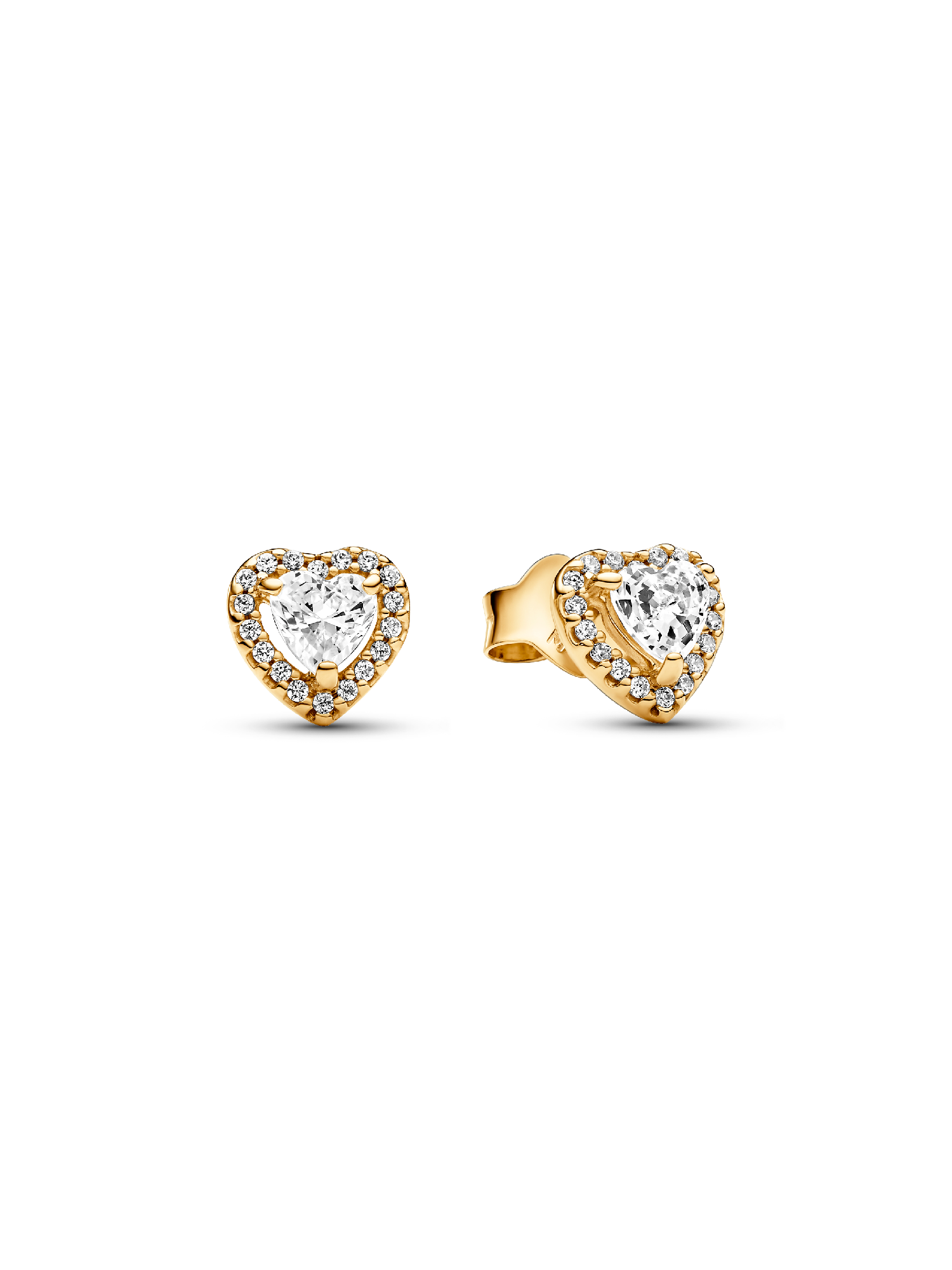 Aros de botón Corazón Elevado Brillante