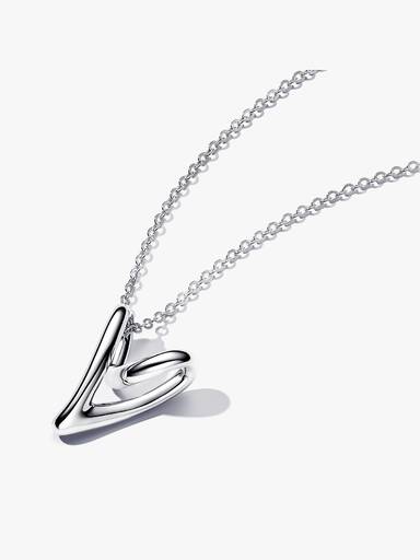 Collar Corazón Forma Orgánica Plata