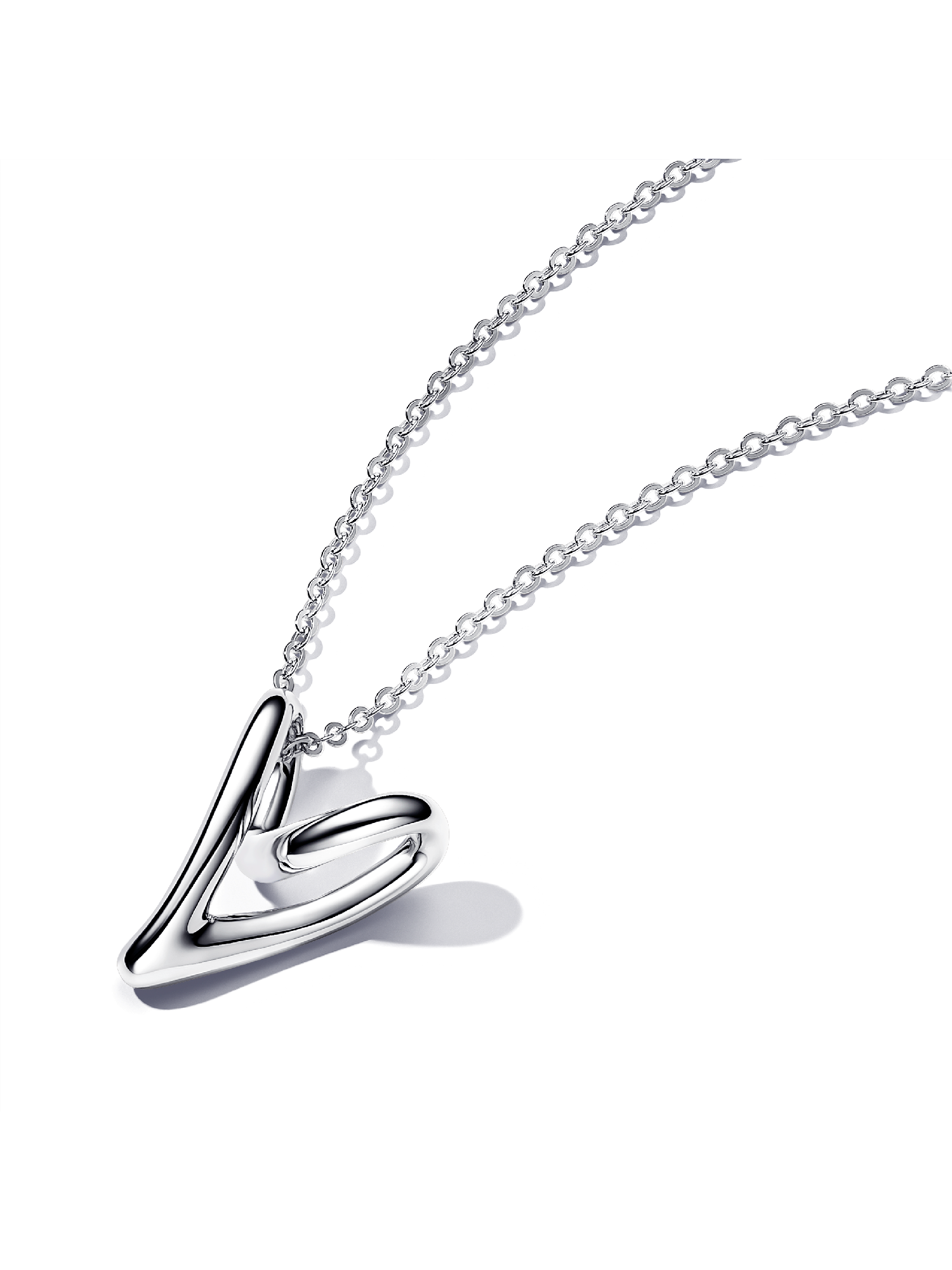 Collar Corazón Forma Orgánica Plata