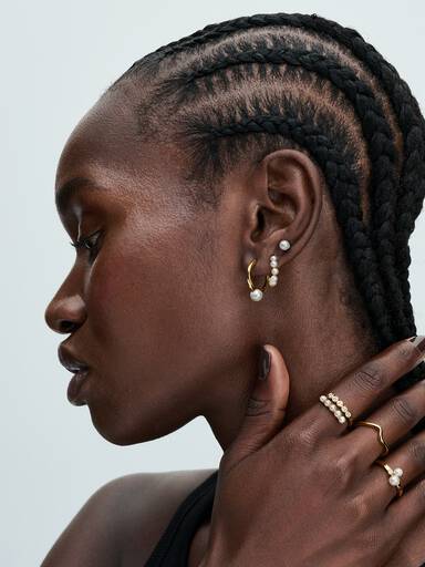 Anillo Dúo de Perlas Cultivadas de Agua Dulce Tratadas
