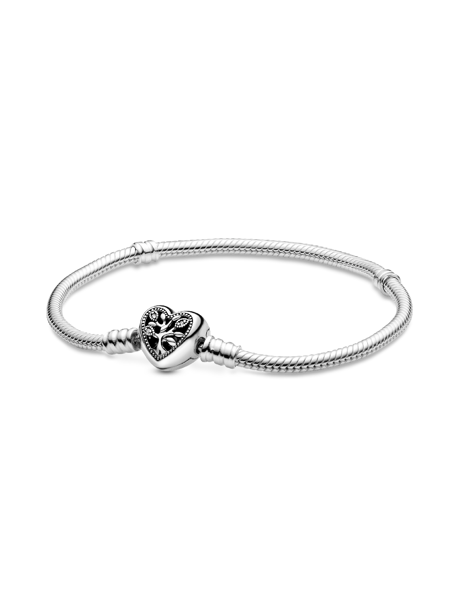 Brazalete cadena de serpiente con broche de corazón decorado con el árbol de familia
