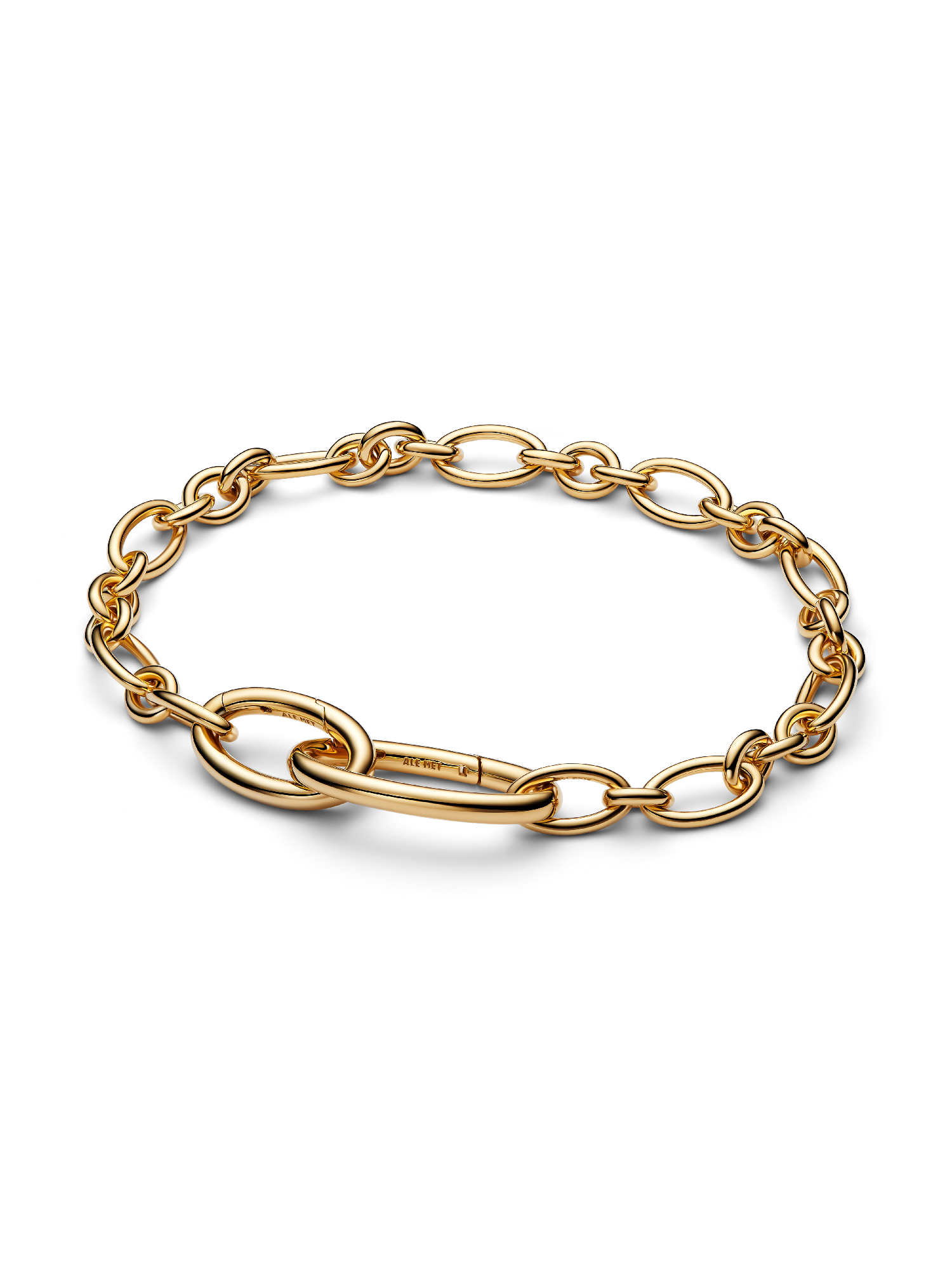 Brazalete de cadena de eslabones ovalados que se puede abrir