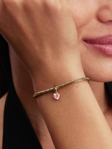 Mini Charm Colgante Corazón Chakra Rosa