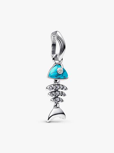 Dije Colgante Hueso de Piscis Turquesa