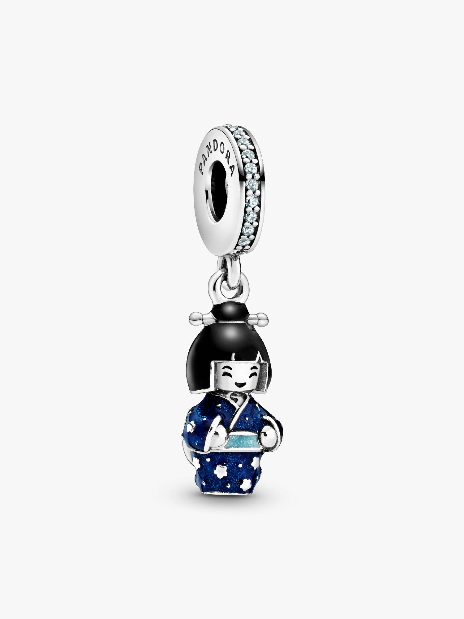 Charm colgante Muñeca japonesa con quimono azul
