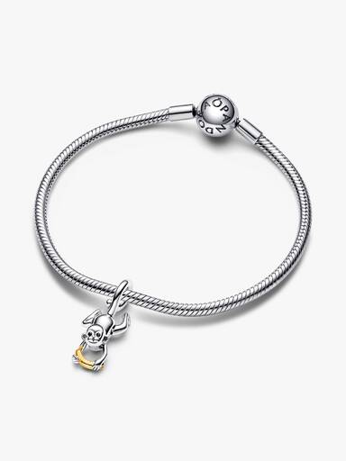 Charm Colgante Mono Móvil en Dos Tonos
