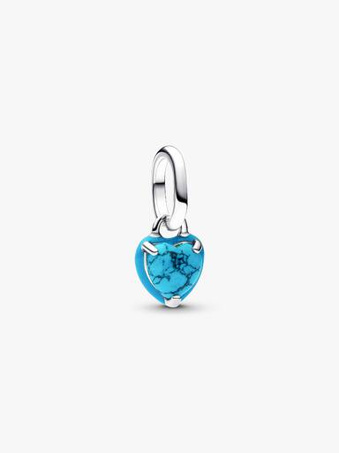 Mini Dije Colgante Corazón Turquesa