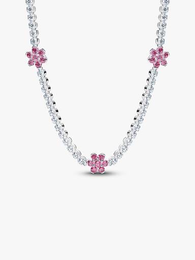 Collar de Tenis Flor Rosa