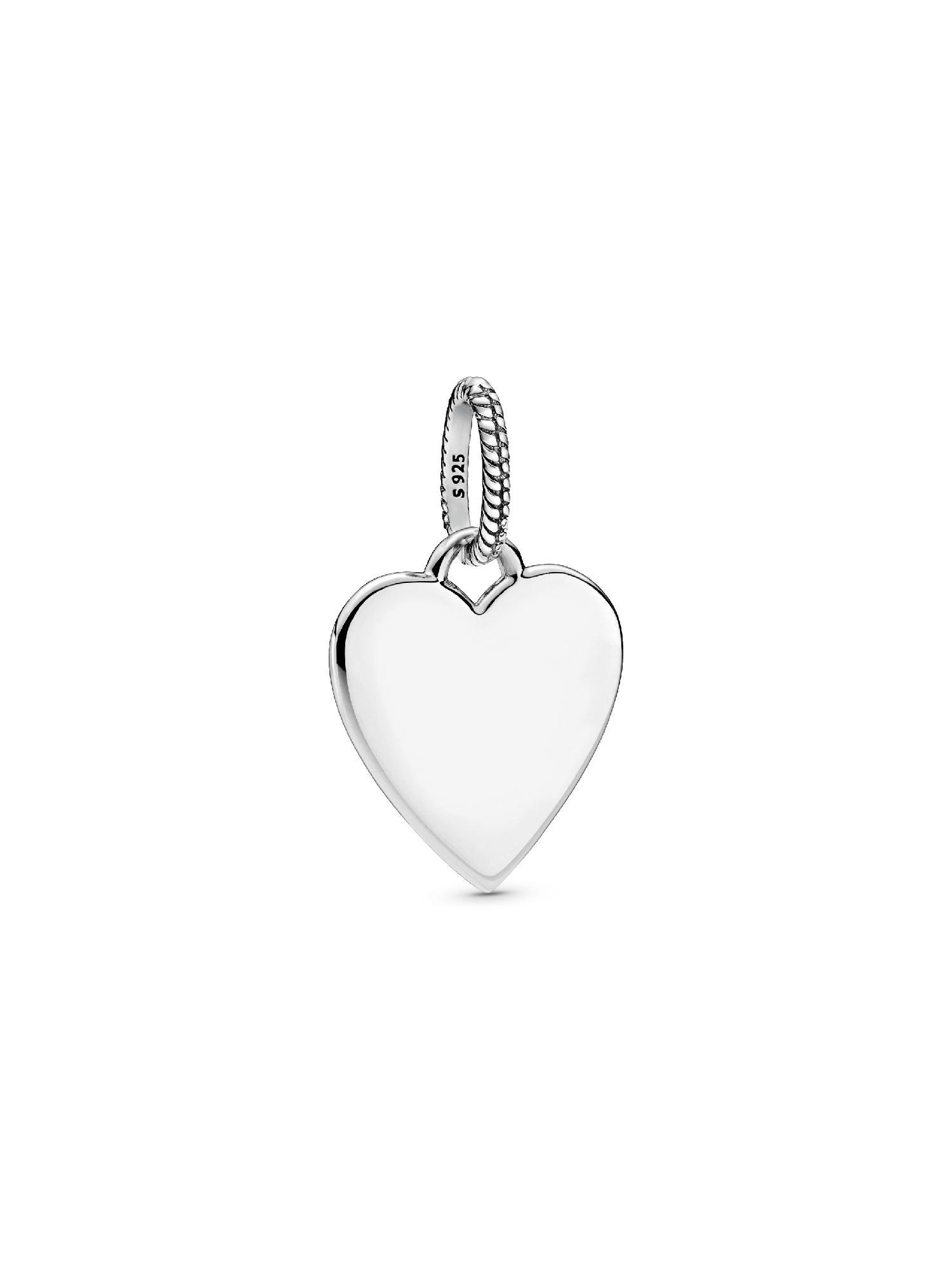 Dije Etiqueta Corazón para Grabar Plateado