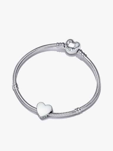 Set de brazalete con charm de corazón personalizable