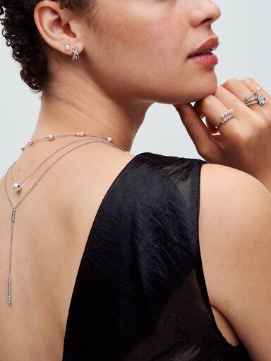 Collar Perla Cultivada de Agua Dulce Tratada Plata