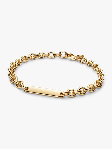 Brazalete de Eslabones Barra Grabable Dorado