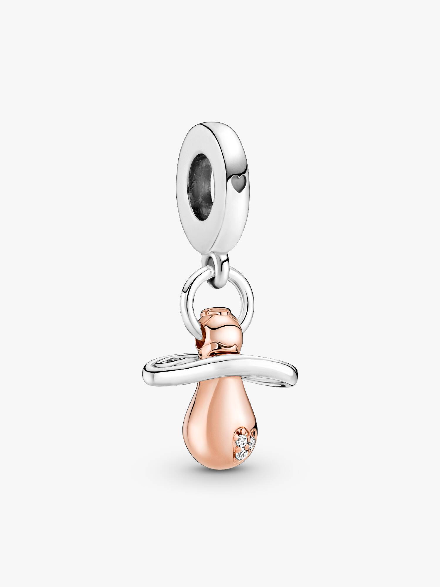 Charm Colgante Chupón De Bebé Bañado En Oro Rosa De 14K