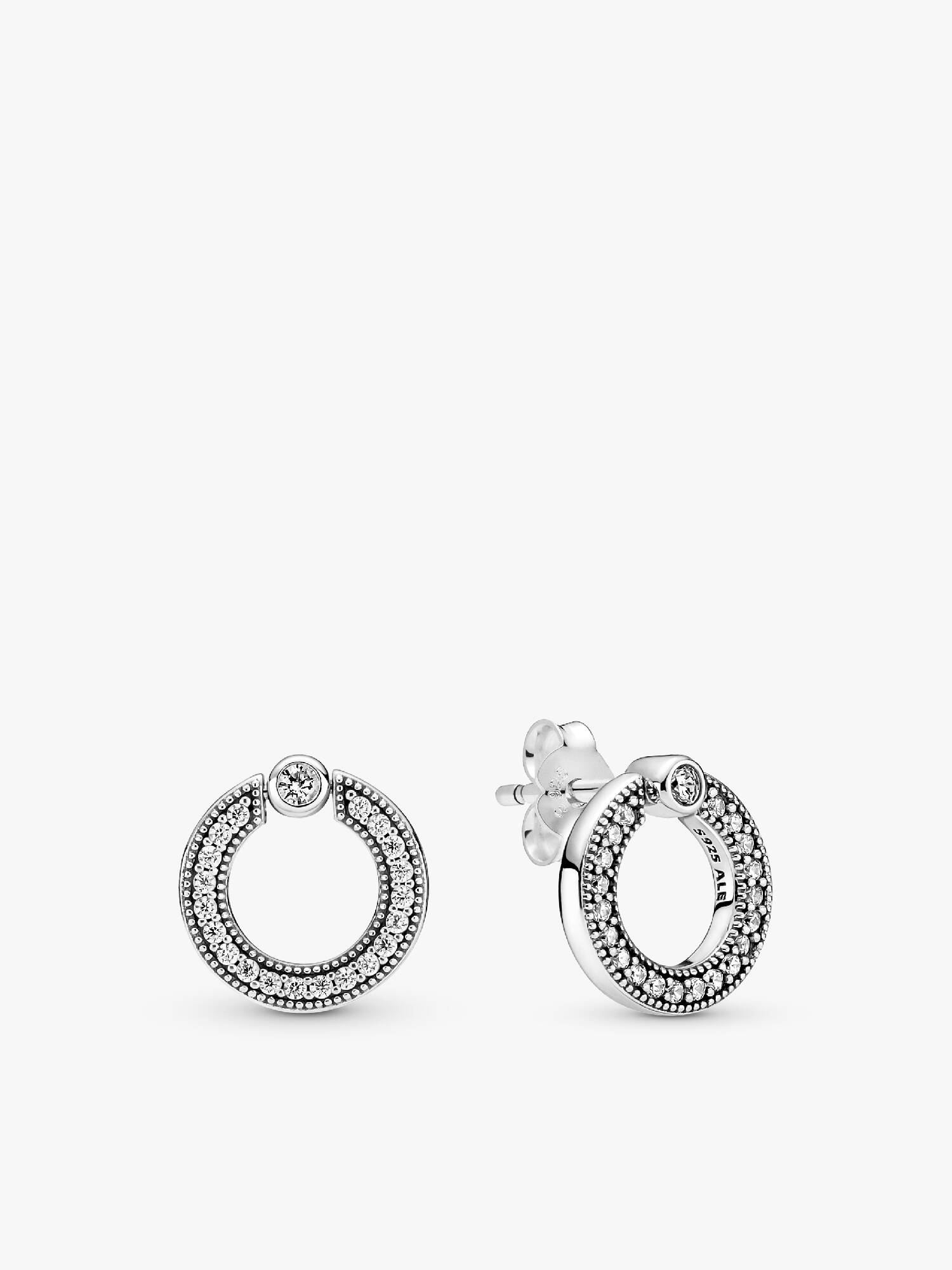 Aros De Botón Reversibles Círculo De Pavé Y Logotipo