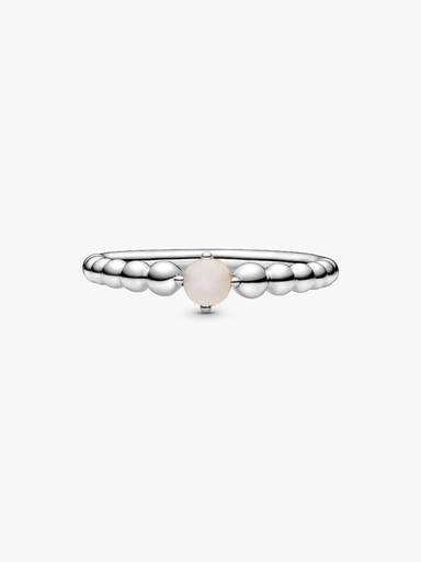 Anillo de cuentas con piedra natal de junio