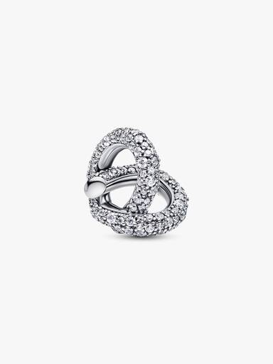 Charm Corazón Nudo Infinito y Pavé Talla única
