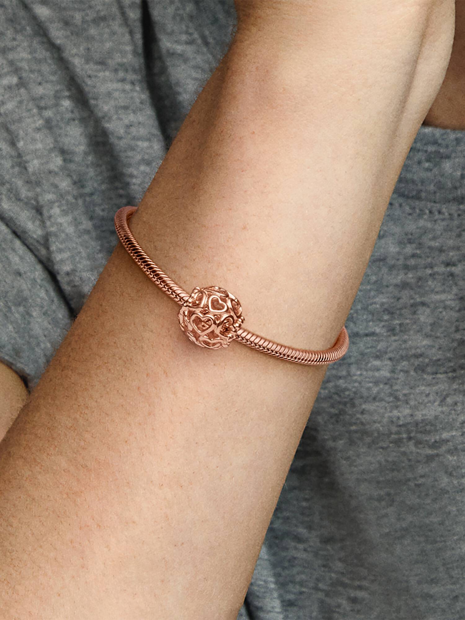 Charm Puro corazón Bañado en Oro Rosa de 14k