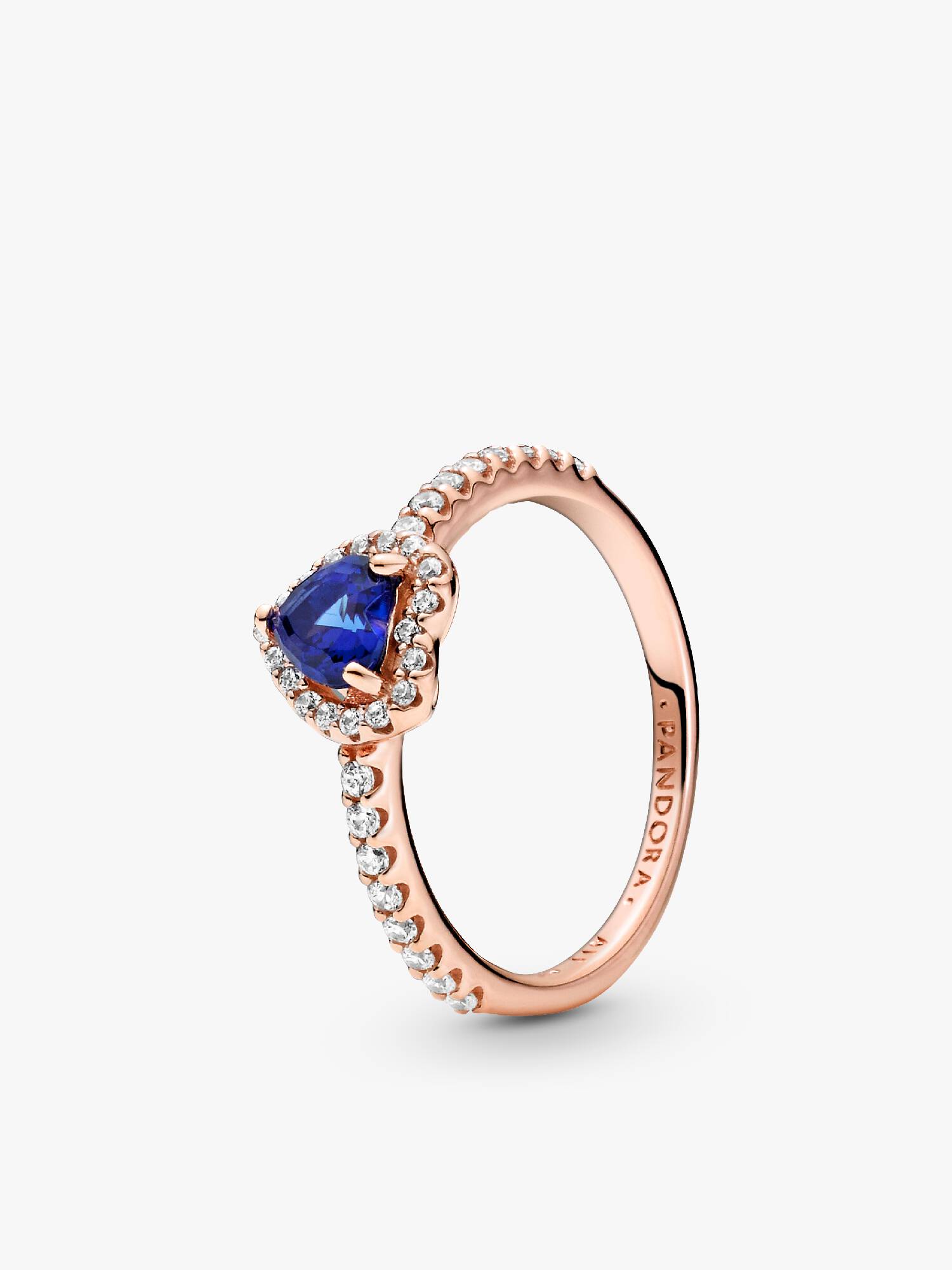 Anillo de corazón elevado azul brillante Pandora Rose 48