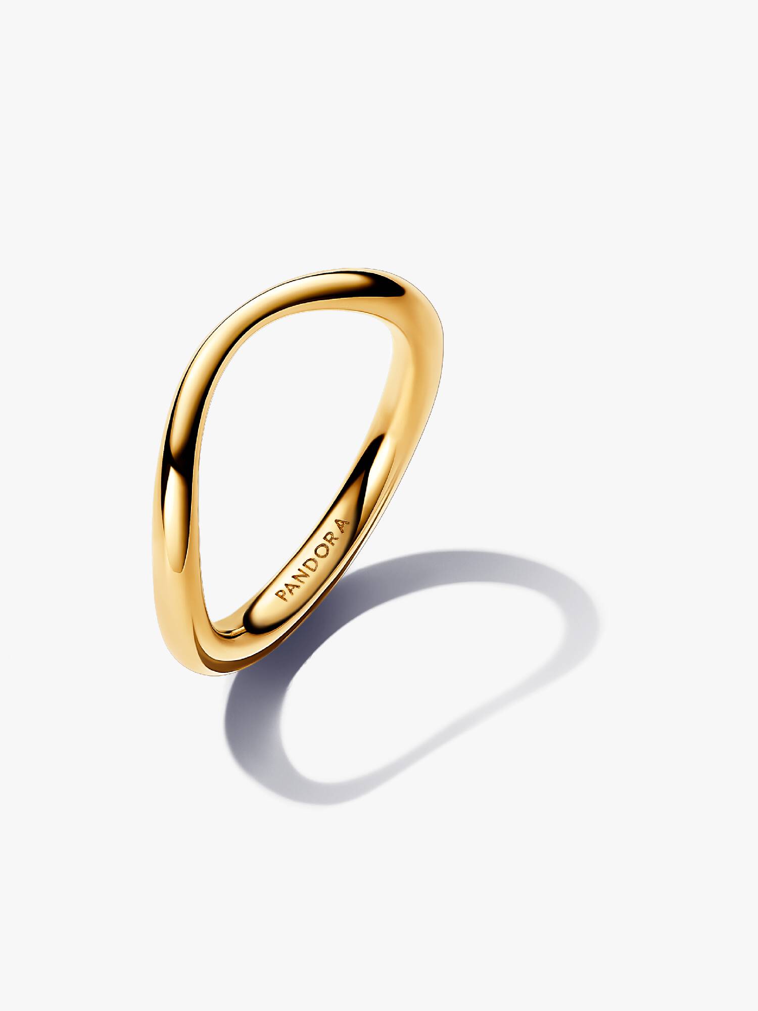 Anillo Banda Forma Orgánica Oro