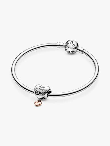 Charm Corazón Yo te amo mamá Recubrimiento en Oro Rosa de 14k Talla única