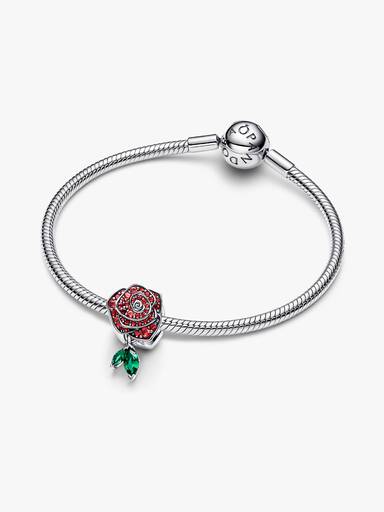 Charm Rosa Floreciendo Brillante Rojo