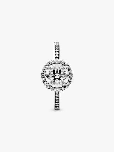 Anillo redondo con halo brillante