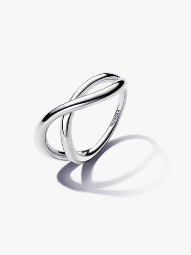 Anillo Infinito Forma Orgánica Plata