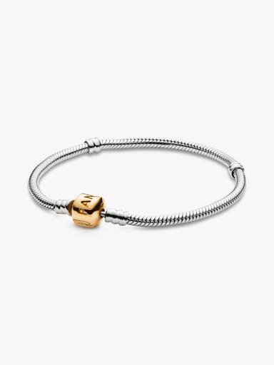Silver bracelet, 14k lock