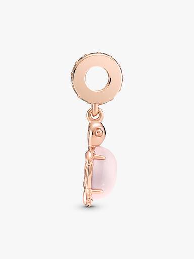 Charm colgante Tortuga de mar rosa de cristal Murano Recubrimiento en Oro Rosa 14k Talla única