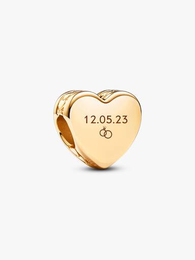 Charm Corazón para Grabar Dorado