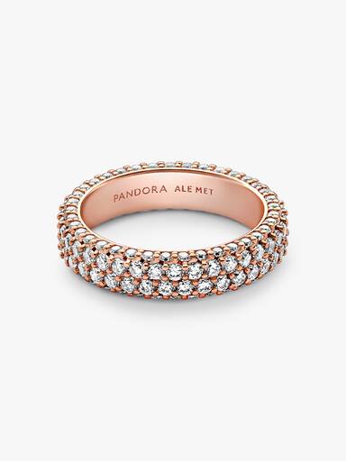Anillo Fila Doble en Pavé 52